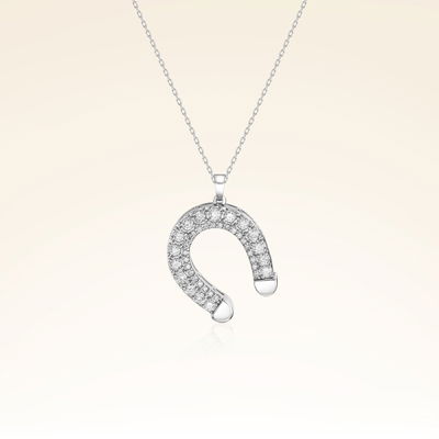 0,68 Karat Pırlantalı Nal Fantezi Kolye - Pare Pırlanta