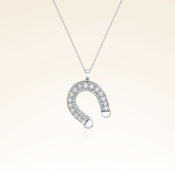 0,68 Karat Pırlantalı Nal Fantezi Kolye - Pare Pırlanta