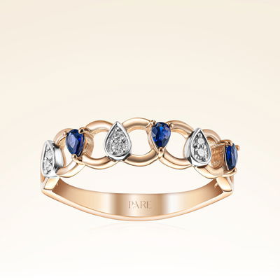 0,68 Karat Pırlantalı Safir Yüzük - Pare Pırlanta