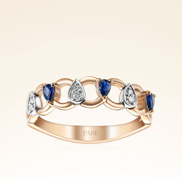 0,68 Karat Pırlantalı Safir Yüzük - Pare Pırlanta