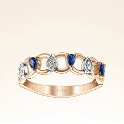 0,68 Karat Pırlantalı Safir Yüzük - 1
