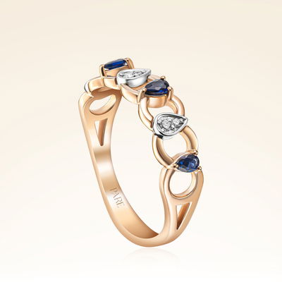 0,68 Karat Pırlantalı Safir Yüzük - Pare Pırlanta