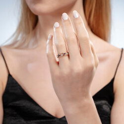 0,68 Karat Pırlantalı Safir Yüzük - 3