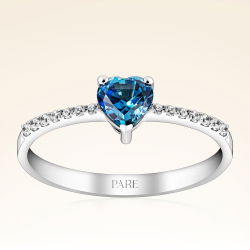 0,68 Karat Kalp Kesim Safir Pırlanta Yüzük - PR00110 - 1