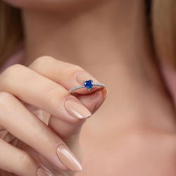 0,68 Karat Kalp Kesim Safir Pırlanta Yüzük - PR00110 - 4