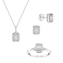 0,69 Karat Baget Pırlanta Set - PRS0014 - 1