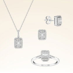 0,69 Karat Baget Pırlanta Set - 1
