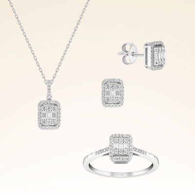 0,69 Karat Baget Pırlanta Set - Pare Pırlanta