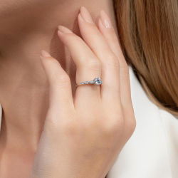 0,69 Karat Kolu Taşlı Tektaş Pırlanta Yüzük - 5