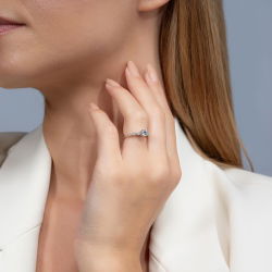 0,69 Karat Kolu Taşlı Tektaş Pırlanta Yüzük - 4