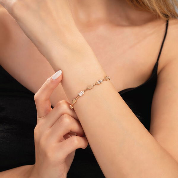 0,69 Karat Pırlanta Rose Trend Bileklik - Pare Pırlanta