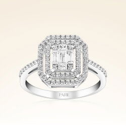 0,70 Karat Baget Pırlanta Yüzük - 1