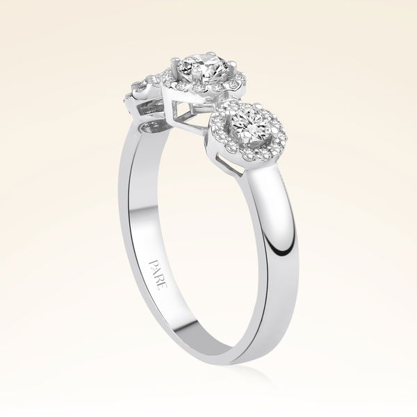 0,70 Karat Pırlanta Üç Taşlı Yüzük - Pare Pırlanta