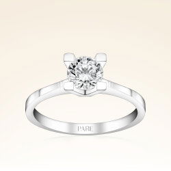 D Renk 0,70 Karat HRD Sertifikalı Tektaş Pırlanta Yüzük - 1