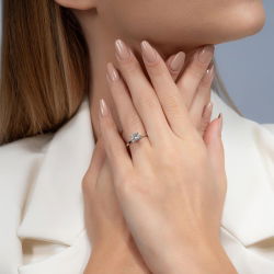 D Renk 0,70 Karat HRD Sertifikalı Tektaş Pırlanta Yüzük - 4