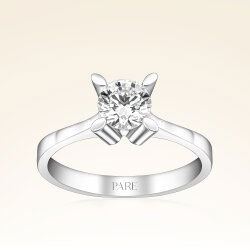 D Renk 0,70 Karat HRD Sertifikalı Tektaş Pırlanta Yüzük - 1