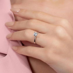 D Renk 0,70 Karat HRD Sertifikalı Tektaş Pırlanta Yüzük - 5