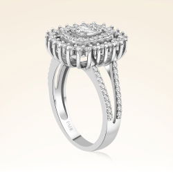 0,70 Karat Kolu Taşlı Baget Pırlanta Yüzük - 2