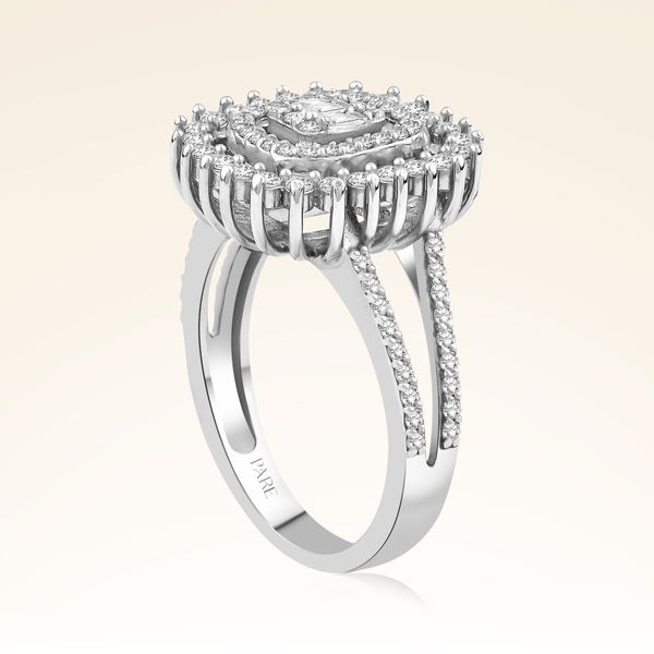 0,70 Karat Kolu Taşlı Baget Pırlanta Yüzük - Pare Pırlanta