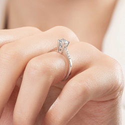 0,70 Karat Kolu Taşlı Tektaş Pırlanta Yüzük - PR01181 - 7
