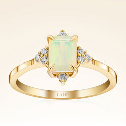 0,70 Karat Opal Pırlanta Yüzük - 1