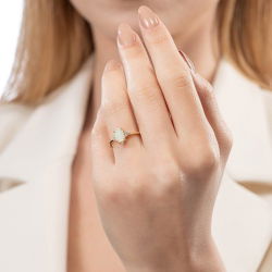 0,70 Karat Opal Pırlanta Yüzük - 3