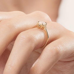 0,70 Karat Opal Pırlanta Yüzük - 6