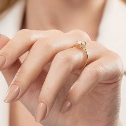 0,70 Karat Opal Pırlanta Yüzük - 5