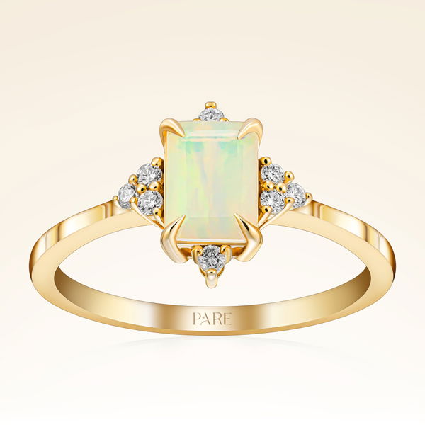 0,70 Karat Pırlanta Opal Yüzük - Pare Pırlanta