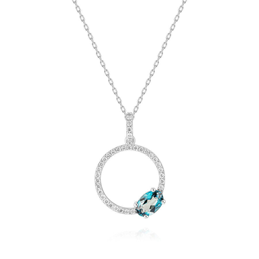 0,70 Karat Pırlanta London Blue Topaz Kolye - PR00367 - 2