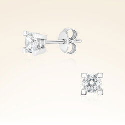 0,70 Karat Tektaş Pırlanta Küpe - 1