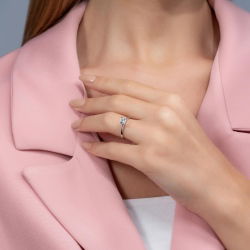 G Renk 0,70 Karat HRD Sertifikalı Tektaş Pırlanta Yüzük - 4