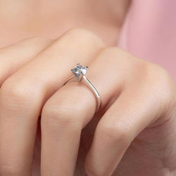 G Renk 0,70 Karat HRD Sertifikalı Tektaş Pırlanta Yüzük - 7