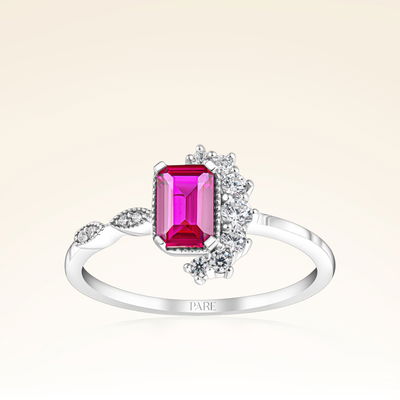 0,70 Karat Pırlanta Yakut Yüzük - Pare Pırlanta