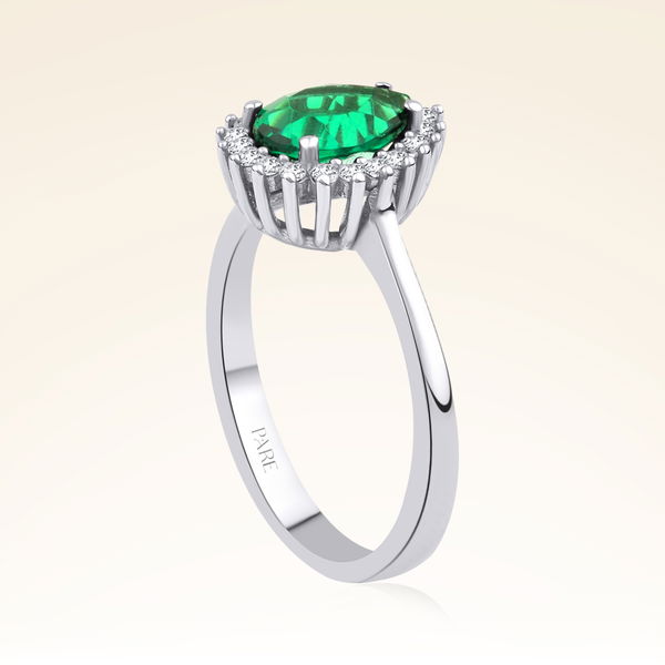0,70 Karat Pırlanta Zümrüt Yüzük - Pare Pırlanta