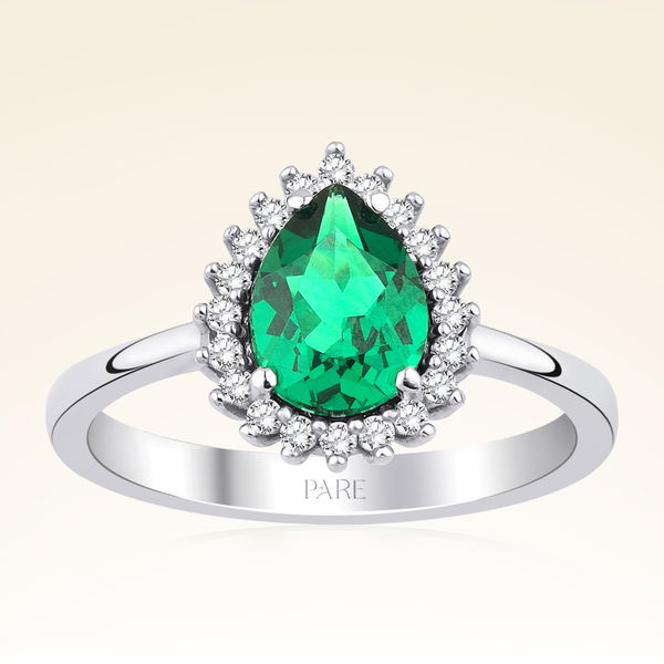 0,70 Karat Pırlanta Zümrüt Yüzük - Pare Pırlanta