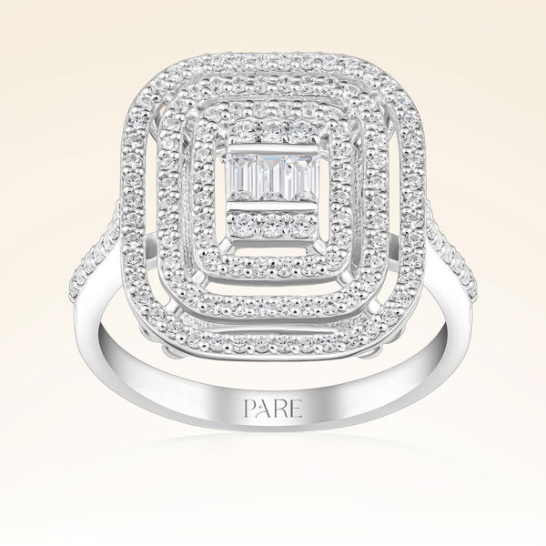 0,70 Karat Pırlantalı Baget Yüzük - Pare Pırlanta