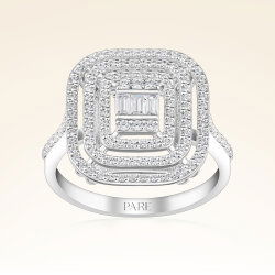 0,70 Karat Pırlantalı Baget Yüzük - 1