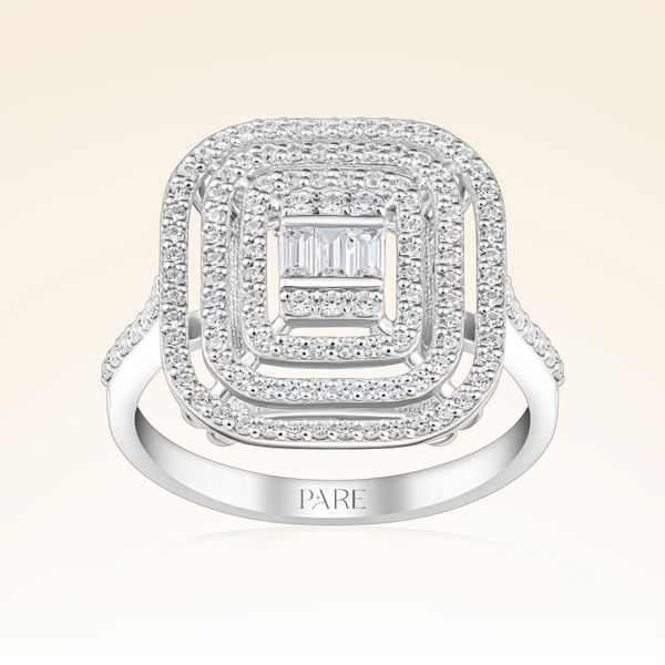 0,70 Karat Pırlantalı Baget Yüzük - Pare Pırlanta