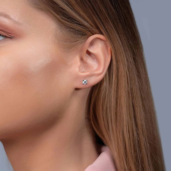 0,70 Karat Tektaş Pırlanta Küpe - Pare Pırlanta