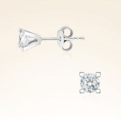 0,70 Karat Tektaş Pırlanta Küpe - 1