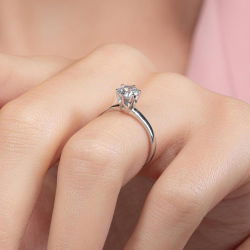 G Renk 0,70 Karat HRD Sertifikalı Tektaş Pırlanta Yüzük - 7