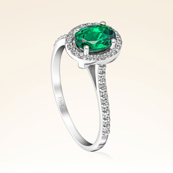 0,70 Karat Zümrüt Pırlanta Yüzük - Pare Pırlanta