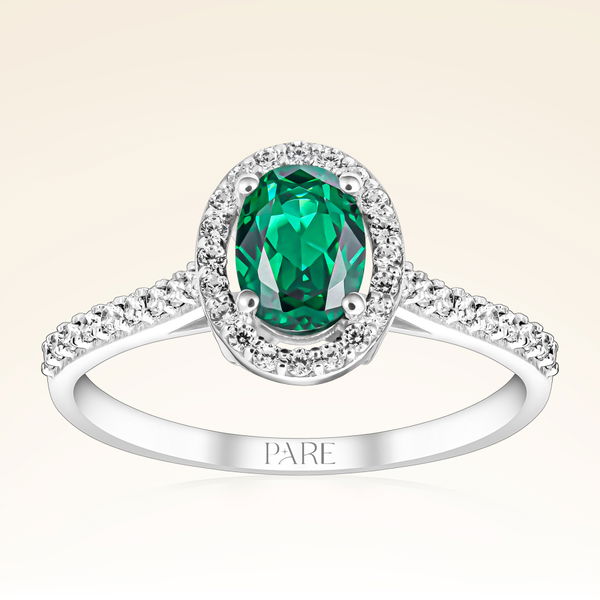0,70 Karat Zümrüt Pırlanta Yüzük - Pare Pırlanta