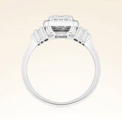 0,71 Karat Kolu Taşlı Baget Pırlanta Yüzük - 3