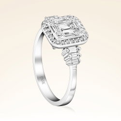 0,71 Karat Kolu Taşlı Baget Pırlanta Yüzük - 2