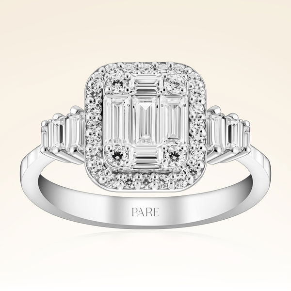 0,71 Karat Kolu Taşlı Baget Pırlanta Yüzük - Pare Pırlanta