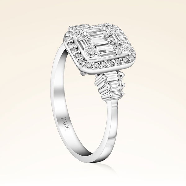 0,71 Karat Kolu Taşlı Baget Pırlanta Yüzük - Pare Pırlanta