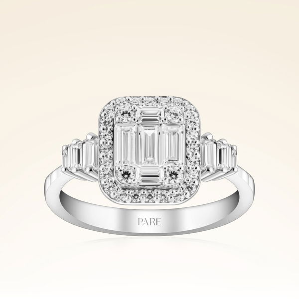 0,71 Karat Kolu Taşlı Baget Pırlanta Yüzük - Pare Pırlanta