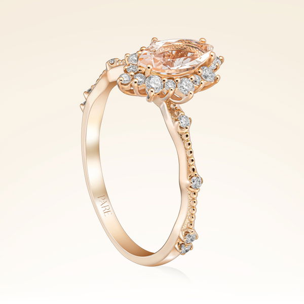 0,71 Karat Morganit Pırlanta Yüzük - Pare Pırlanta